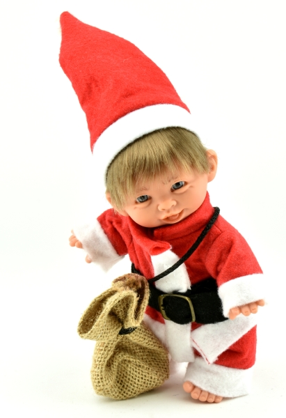 картинка испанские Кукла Джестито "Санта Клаус", улыбается, 18 см , арт. 132U интернет-магазин TuKiTu.ru